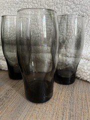 Set of Six 6 Classic Smoke Tumblers Drinking Glasses Gray 16oz