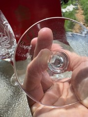 Royal Brierly Crystal Wine Glasses Set of 2 Etched Cornflowers Stunning W Box