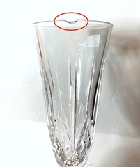 WATERFORD MARQUIS MAXWELL TOASTING FLUTE CHAMPAGNE CRYSTAL GLASS 9.5″H CHIPPED!