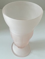 Vintage Indiana Glass Frosted Pink Parfait Glass MCM Soda Fountain