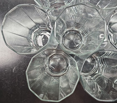 (7) Anchor Hocking Essex Clear 14 Oz Tumblers Set Octagonal Drinking Glasses Lot