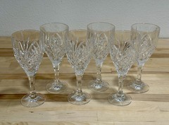 Set Of 6 DUBLIN Shannon by Godinger Crystal Water Goblets Wine Glasses 8” Tall