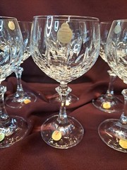 VTG NEW 6 Schott Zweisel Gardone Crystal Wine Goblets Glasses Germany 6.5″
