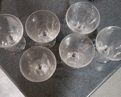 Vintage Etched “Stardust / Fireworks” Starburst Leaf Wine Glasses Set of 6