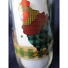 Anchor Hocking Plaid Tattersall Rooster Tumblers French Country Farmhouse A Pair
