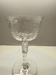 VTG Libbey Rock Sharpe Optic Fernwood Cut #2010 Champagne Sherbet set of 3