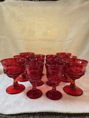 Set of 12 Fostoria Argus Ruby Red Goblets – 6 Water Goblet And 6 Wine Goblets