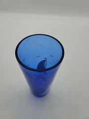 Hazel Atlas Cobalt Blue Ships Sail Boat Cocktail Shaker & 6 Glasses