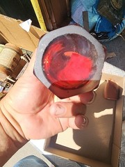ANDENKEN VON TEPLITZ 1853 RUBY ETCHED TUMBLER BOHEMIAN CZECH SEE PHOTOS DESCRIPT