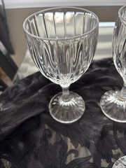 Vintage Mikasa Park Lane 6 3/4″ H Crystal Water Goblet Wine Glasses Set of 4