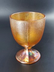 Vintage CARNIVAL GLASS GOBLET, 4¾»x3½», amber