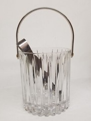 Mikasa «MARQUIS» 6″ Ice Bucket with Handle & Ice Tongs – Excellent