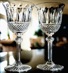 Set(s) of 2 Saint/St. Louis Crystal Tommy 5 7/8″ Claret Wine Glasses – Signed