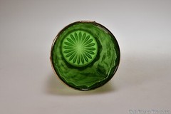 c 1899 No 15065 DELAWARE United States Glass GREEN w/GOLD 4” H Tumbler