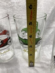 Vintage Hazel Atlas Automotive Collectible 5 1/4” Drinking Glasses, Set of 4