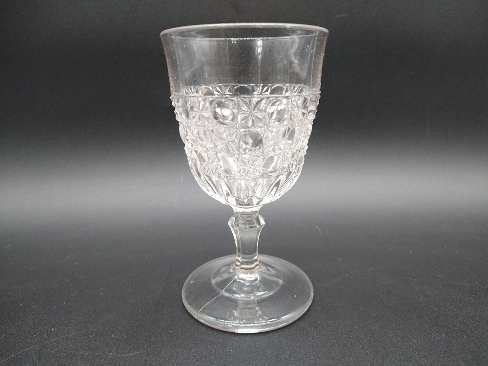 EAPG Co-op Flint Glass Goblet Currier and Ives