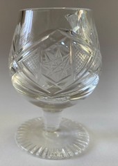 * Set of 6 * NEW B Koscianski Cut Glass 24% Crystal Brandy Snifters Poland 2.75”