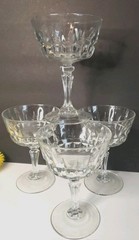 Chantelle by Crystal D’Arques Durand Champagne/Tall Sherbet Glasses Set 4 NWOB