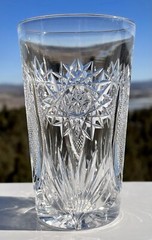 American Brilliant Cut Juice Glass By Bergen In Crescent/Dauntless Pattern