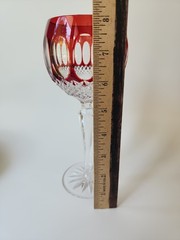 Godinger Edinburgh Crystal Cut To Clear Hock Wine Glass Crystal Ruby Red READ