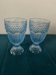Gorham Emily’s Attic Blue Hobnail Ice Tea Goblet Light Blue Color