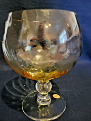 Handblown Brandy Goblet Romania Avitra Multicolored Twisted 4pc NEW