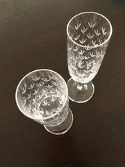 Tiffany & Co. Floret Champagne Champaign Set Of 2 Wine Glass Blue Box From Japan