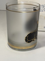 Vintage MCM Culver CATS #024 Double Old Fashioned Glasses Set OF 4 22k Gold Trim