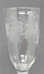 19th C. Bohemian Double White Air Twist Stem Wine Glass