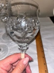 4 Mikasa Versailles Crystal Wine Goblet Cut Leaf Design Glass Stemware