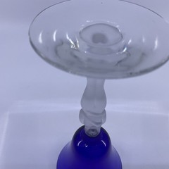 Seneca Crystal Frosted and Regal Blue Bashful Nude Stem Cocktail / Wine