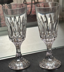 Lovely Pair of Baccarat Crystal D’Assas 7″ High Wine Glasses (3 pairs available)