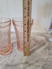 Indiana Glass Pink Depression Recollection Madrid Pattern Tumbler 12 Oz Set of 2