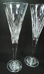 PAIR WATERFORD CRYSTAL TIMES SQUARE 100 YEARS CHAMPAGNE FLUTES 2008 mwob
