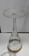 Vintage Tiffin Franciscan Minton Optic Gold 7″ Encrusted Glass 8″ Vase &5″ Glass