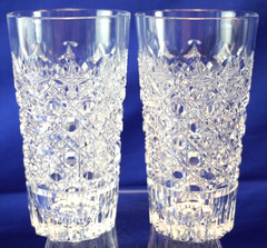 ABC Cut Star & Cane Design, Cut Foot, Set of 2 Tumblers, 6 1/2″ (Y5)