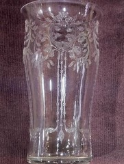 8 ANTIQUE VICTORIAN FLINT ETCHED GLASS TUMBLERS 5.5″ & 2.25″ WHISKEY 1885 Glows