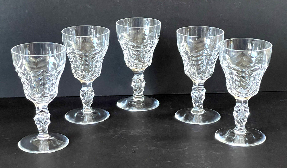 Royal Leerdam Netherland Pattern Crystal Port Claret Wine Glass 4.75″ Set of 5