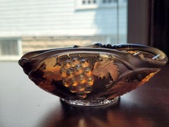 Super Iridized Goofus Glass US Glass Carnival Glass Palm Beach Tricorner Bowl