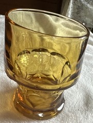 Amber Glass Tumbler with Unique Base Design, Round Glossy Drinkware
