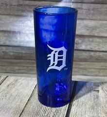 Detroit Tigers Absolutely Vodka Cobalt Blue Tumbler Cooler Shot Glass . 5.5″