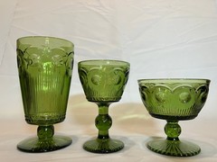 14x Bartlett Collins St Genevieve Green bullseye wine champagne sherbet iced tea