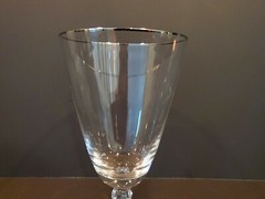 Set of 6 Fostoria Crystal ice Tea Goblets ENGAGEMENT Pattern Platinum Rimmed