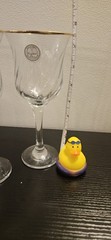 Crystal Clear Gold Rimmed Swirl Wine Goblets, Set of 3, 7.5”, Turkey