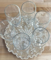 Vintage Clear Glass Water Goblets, From The Federal Glass «Sheer Rim» Line
