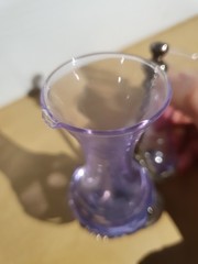 VINTAGE NEODYMIUM Colour Change Light Blue /Purple Italian Cruet Set Oil Vinegar