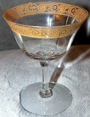 Tiffin-Franciscan Minton Clear Gold Encrusted Optic Wine Champagne Glass 3.75″