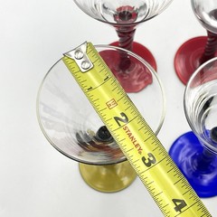 Vintage Bombay Company Twisted Stem Cordial Liqueur Glasses Set 6 Multi Color