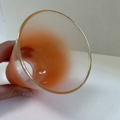West Virginia BLENDO Frosted Orange Tumbler Glass Gold Rim Replacement MCM