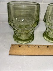 Vintage Viking Green Georgian Tumbler Glass Honeycomb 4.”